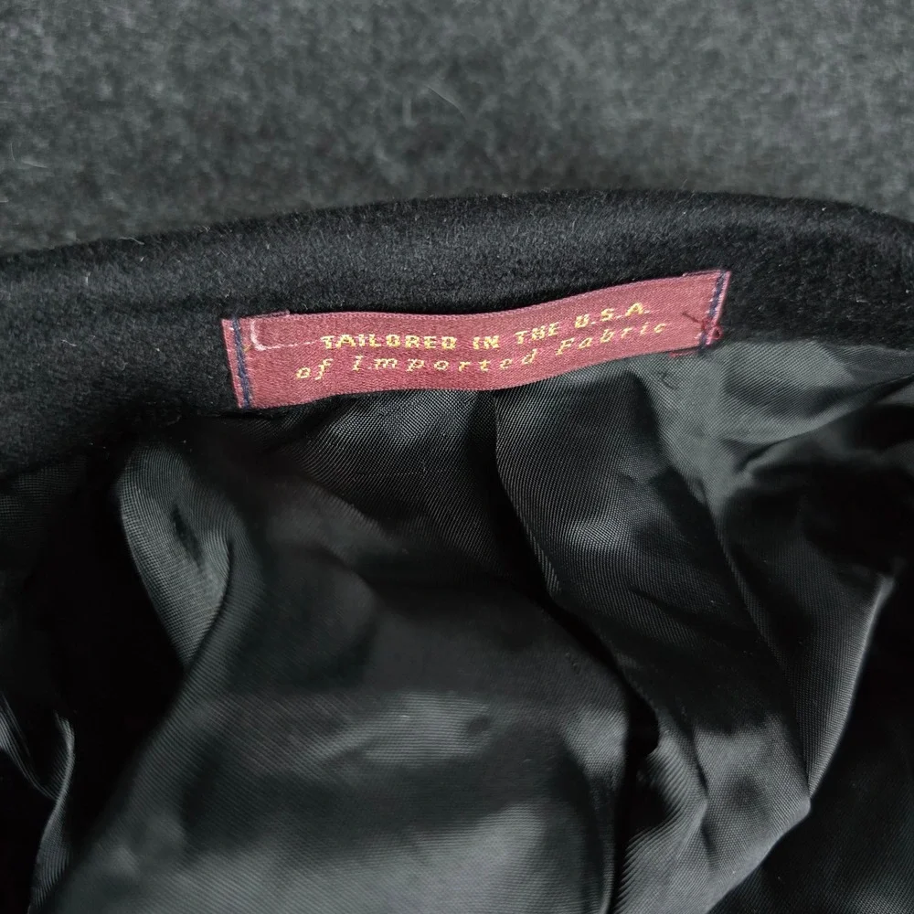 Nordstrom Loro Piana Men's Black Cashmere Double Breasted Blazer Coat Size 43R